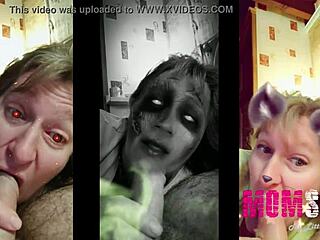 Blonde young slut plays with blowjob sucking