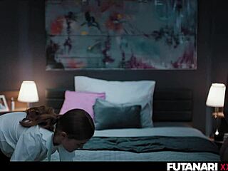 uh, sexy maid with dick sneaks into bed with boss's busty wife, oops!