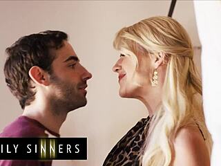 Family Sinners! Stepmom Kit Mercer opens legs for stepson’s tongue!