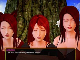 In This Cartoon Game, the Teen Girl with Big Tits and Ass Gets Involved in Erotic Family Adventures