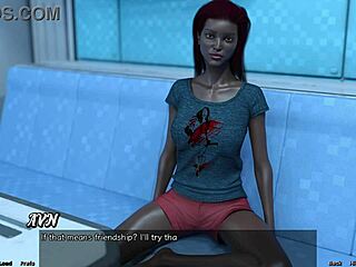 Married black beauty is upset with me in this 3D porn video