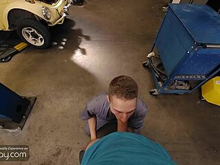 Gay mechanic gets drilled in every position before boss arrives