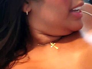 Amateur couple has rough sex on a table in the living room