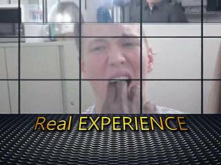 gay redhead sucks director's big black cock for cash 😏