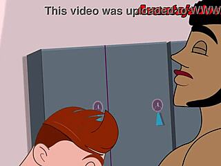 watch this muscular gym slut in cartoon sex