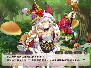 i love watching this monster girl give a blowjob with her tongue, sucking that huge cock in hentai anime