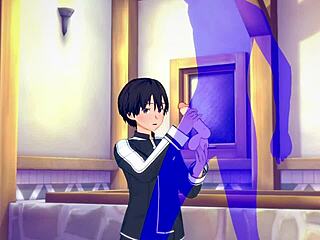 hey, wanna watch kirito get a hot handjob in sword art online yaoi?