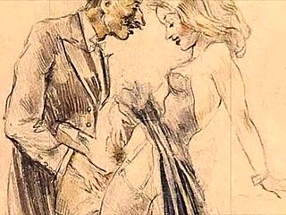 Vintage Erotic Illustration From Retro Hentai Anime Cartoon