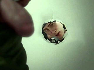 Give that hard blowjob in the army bathroom and swallow the cum!