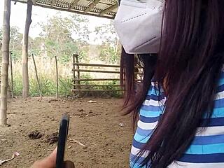Stepmother seduces stepson on the farm after her husband's death