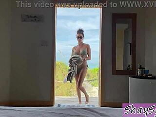 i'm on vacation with horny cougar shay sights, getting a beach blowjob and then rough hotel sex, her big tits are so wet and teasing