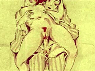 Vintage Erotic Illustration From Retro Hentai Anime Cartoon