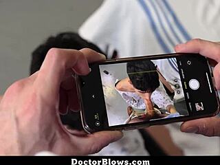 Horny Gay Doctor Bangs Patient Across Office Desk?