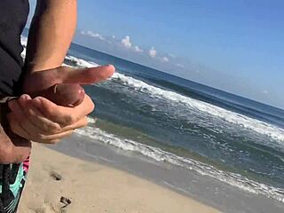 Jerking off at the beach watching sexy girls who join in! 😍