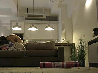 Fitness model with hot tight pussy comes for yoga shooting, turns into handjob with fake director