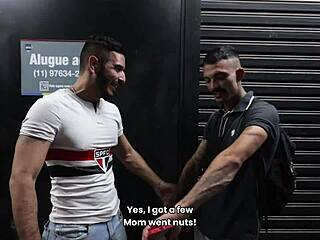 Muscular hunk gets his ass pounded in a gay video
