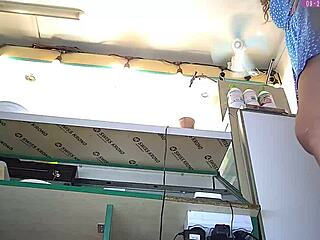 Sexy blonde step sister voyeur upskirt at work part 16 😍