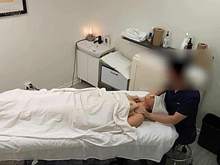 Massaging Gabrielle to ecstasy in the steamy room