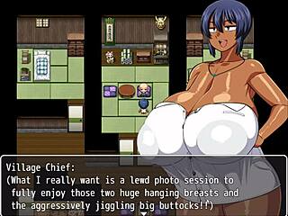 Tanned Natsuki's Plump Curvy Body in Sweaty Hentai Game Episode 4