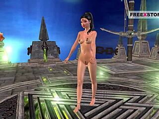 animated 3d cartoon porn of cute indian girl posing and masturbating with banana