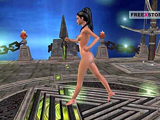 animated 3d cartoon porn of cute indian girl posing and masturbating with banana