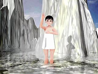Leo Anime girl enjoys risk-taking and takes a bath in a forbidden area
