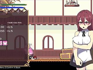 Pretty anime girl seduces men in this animated hentai game