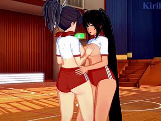 asuka and homura intense lesbian play - senran kagura hentai