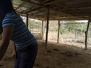 Stepmother seduces stepson on the farm after her husband's death