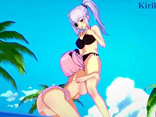 Yagy and Hibari in intense lesbian play and futanari sex