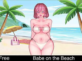 Point and click hentai with a babe on the beach