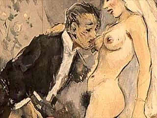 Vintage Erotic Illustration From Retro Hentai Anime Cartoon