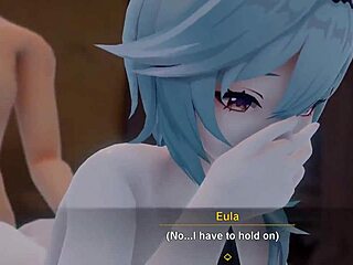 Beautiful anime AV with Eula from Genshin Impact
