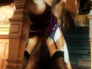 masked slave delivers epic blowjob and doggy to master