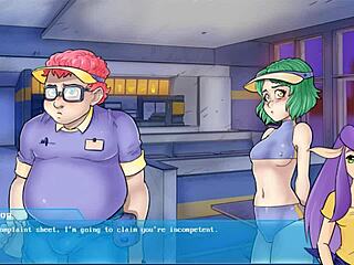 A 3 woman game of seduction and pleasure in a restaurant at night