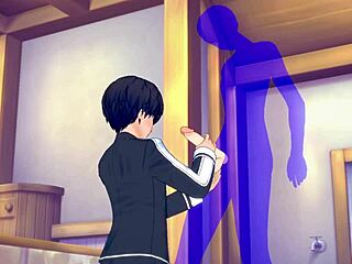 hey, wanna watch kirito get a hot handjob in sword art online yaoi?