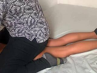 Latina stepsister's natural tits in erotic massage domination