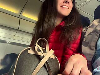 he risked it all, jerking off on a packed plane. public flashing got wild in the toilet.