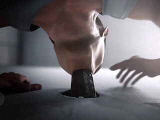 Give that hard blowjob in the army bathroom and swallow the cum!