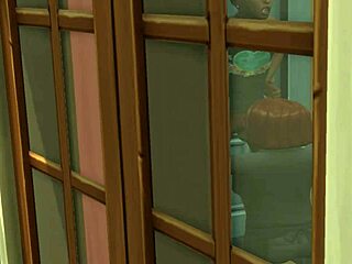 Bartender sucks prince's cock in restroom voyeur scene