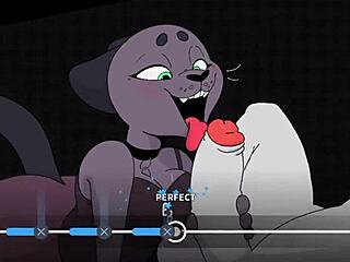 Group of cartoon characters play video game called Beat Banger
