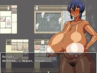 Steamy 3D game with tanned hottie Natsuki and more
