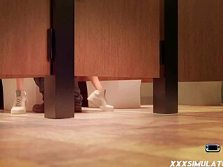 3D animated handjob and ass fucking scene in a futuristic game