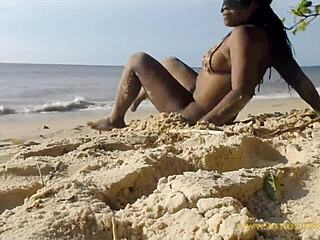 She's butt naked twerking big ass in public on beach!