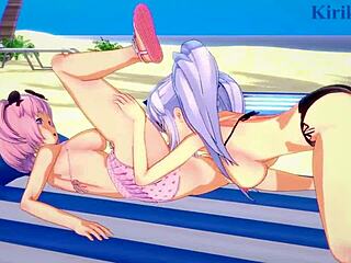 Yagy and Hibari in Intense Lesbian and Futanari Hentai Action