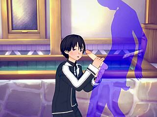 Sword Art Online yaoi: Kirito's sensual 3D adventures