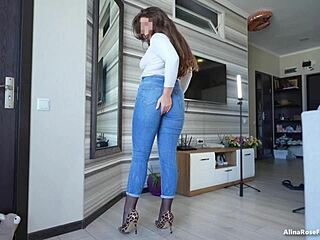 Step mother showing her ass in pantyhose and teasing me