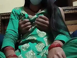 Hot Indian bhabhi’s big tits get a good massage and tit worship from her devar