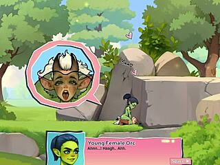 horny nature young 18+ female orc face-sitting a lucky boy in game review