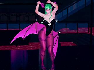 Morrigan Performs Full Table Dance In Halloween Special On Sheer Fabric At Fantasyking3
